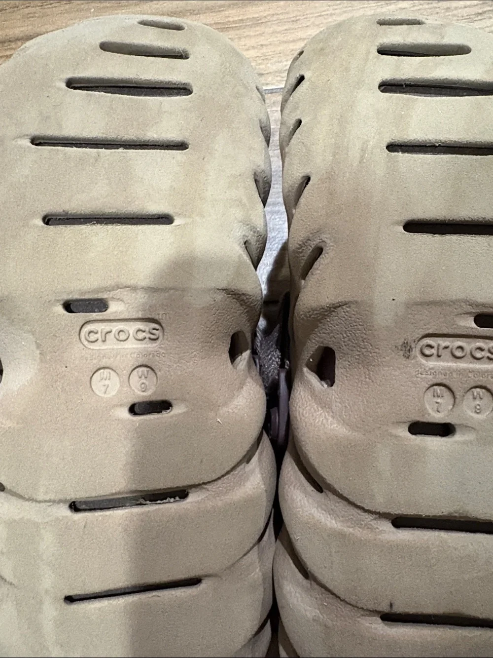 CROCS men’s echo Classic Clog in Taupe with Brown Strap